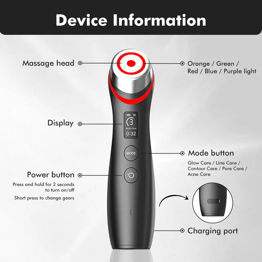 GlowMuse™ Age-Renew Pro | 6-in-1 Rejuvenation & Glow Device | Real Glass Skin Technology | Advanced Anti-Aging Care