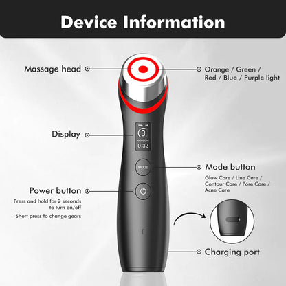 GlowMuse™ Age-Renew Pro | 6-in-1 Rejuvenation & Glow Device | Real Glass Skin Technology | Advanced Anti-Aging Care